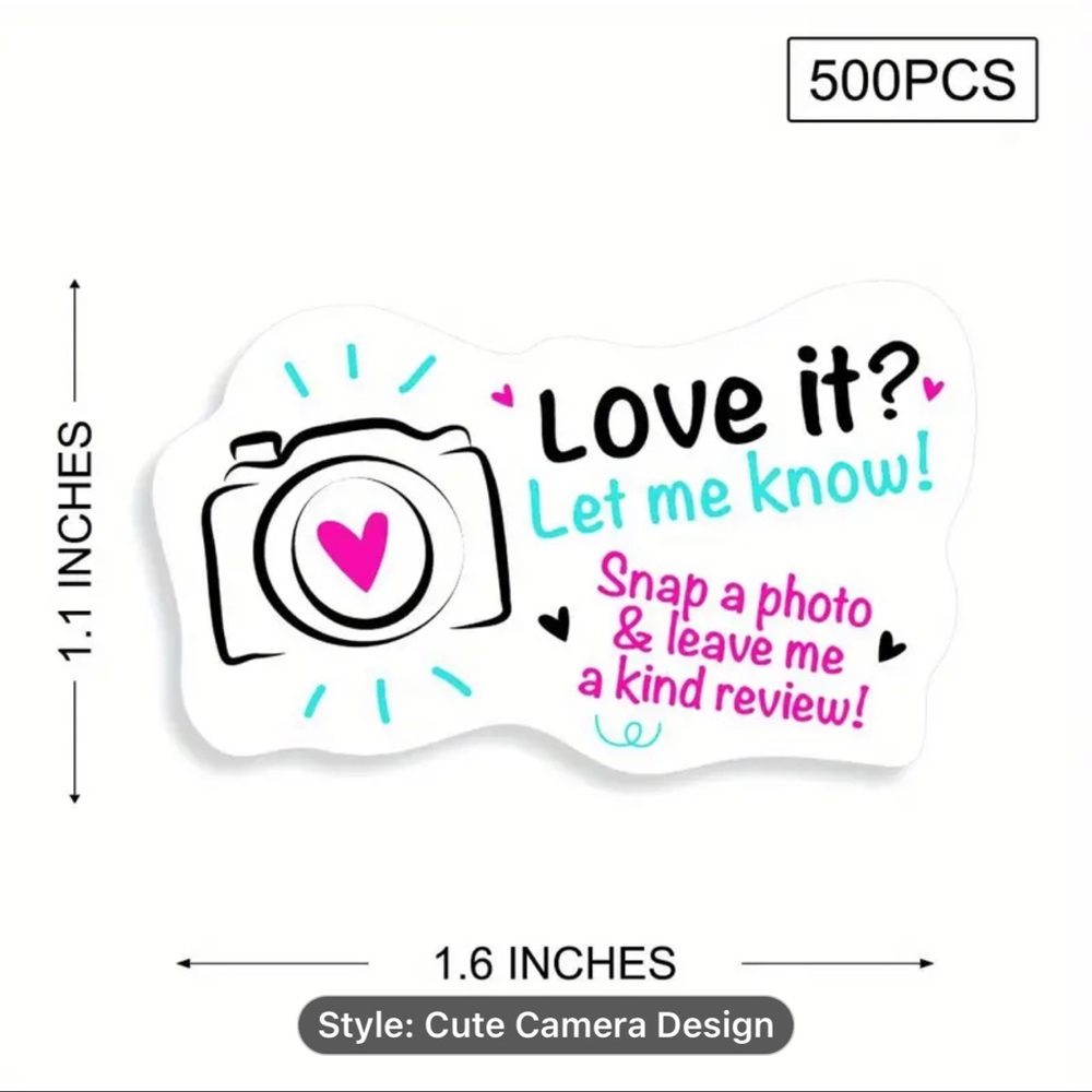 500 pcs Love it? Let me know! Stickers - Picture 3 of 4